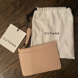 Cuyana Leather Zipper Cardholder Blush Pink NWT